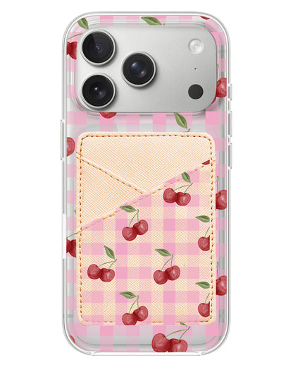 iPhone Phone Wallet Case - Cherry Tartan