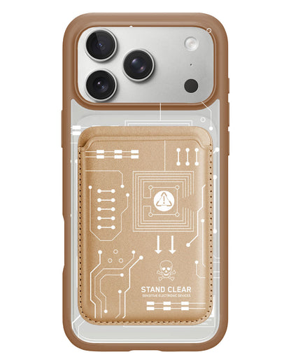 iPhone Magnetic Wallet Case - Circuit White