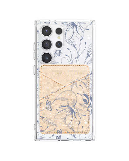 Android Phone Wallet Case - Sketchy Flower & Butterfly 2.0