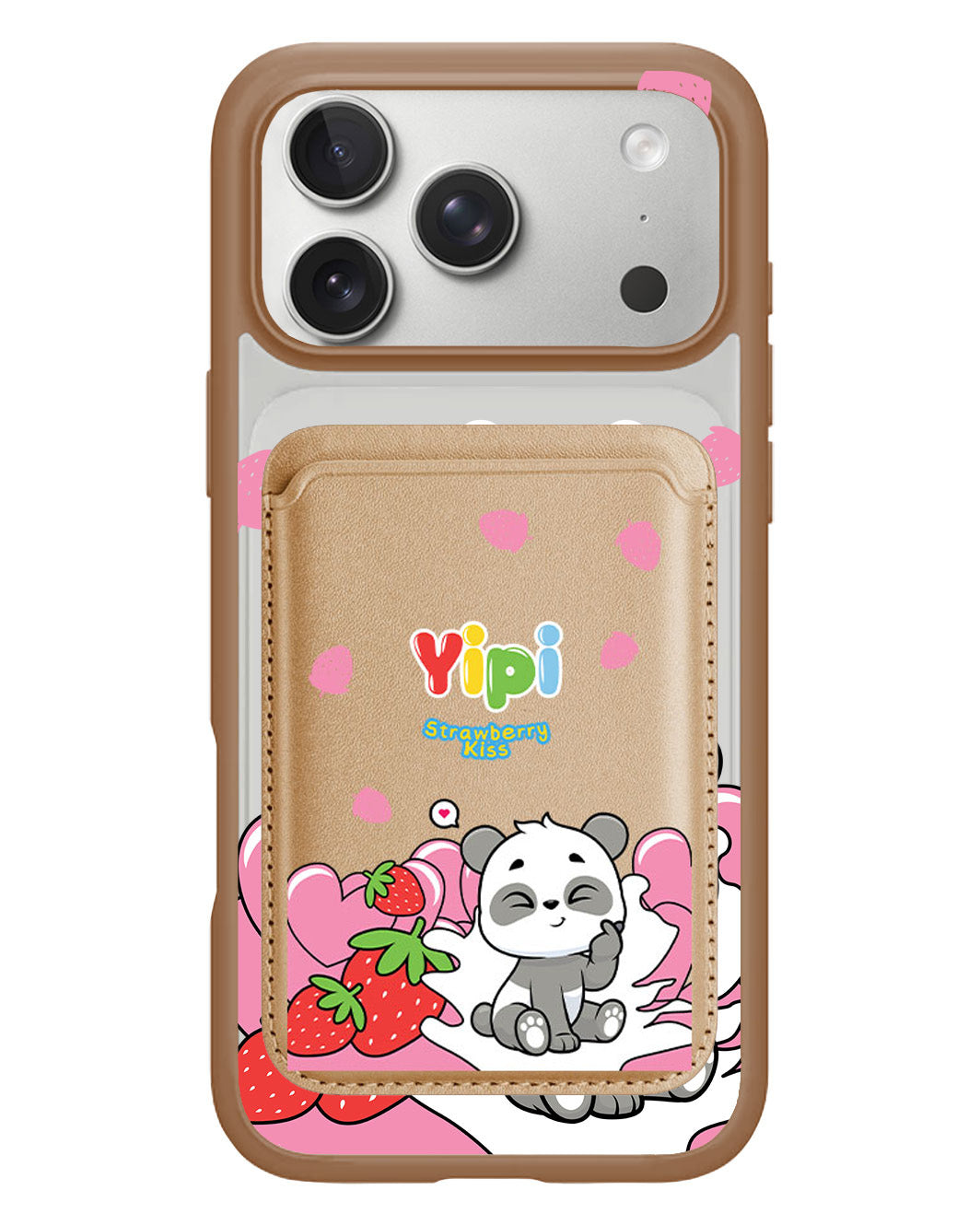 iPhone Magnetic Wallet Case - Yipi Strawberry Kiss