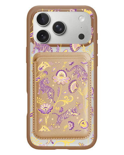 iPhone Magnetic Wallet Case - Tiger & Floral 4.0