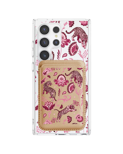 Android Magnetic Wallet Case - Tiger & Floral 2.0