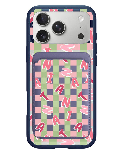 iPhone Magnetic Wallet Case - Checkered Monogram 4.0