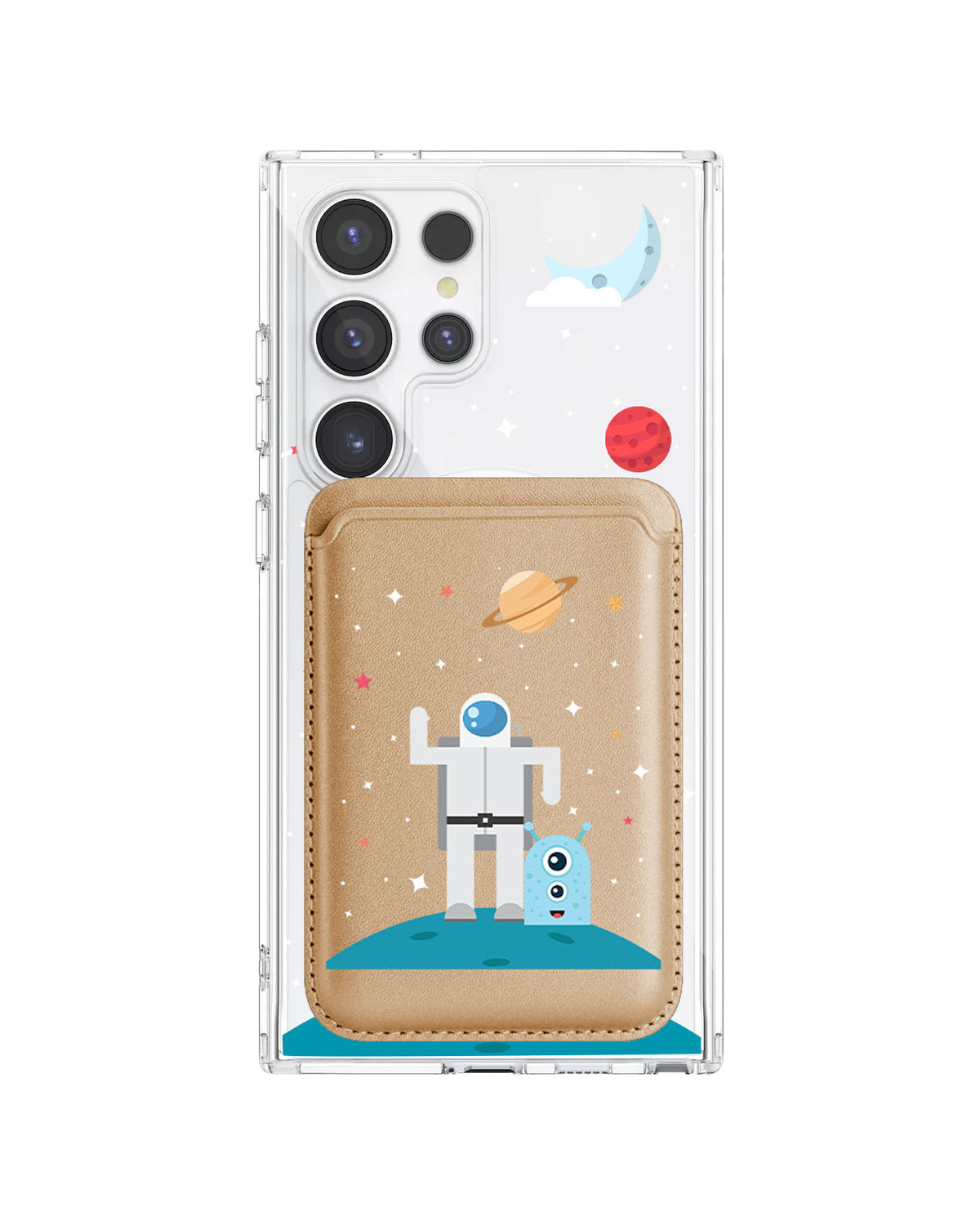Android Magnetic Wallet Case - Blue Alien