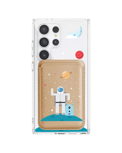 Android Magnetic Wallet Case - Blue Alien