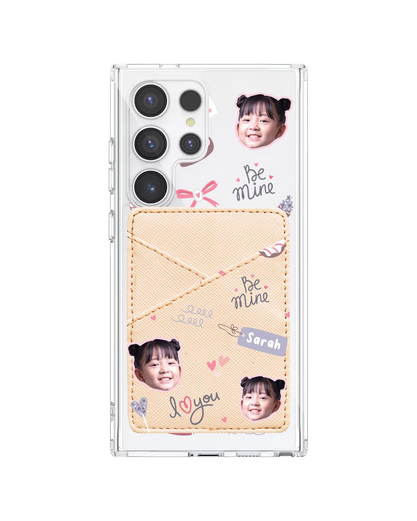 Android Phone Wallet Case - Face Grid Lovely