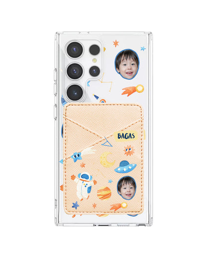 Android Phone Wallet Case - Face Grid Astronout