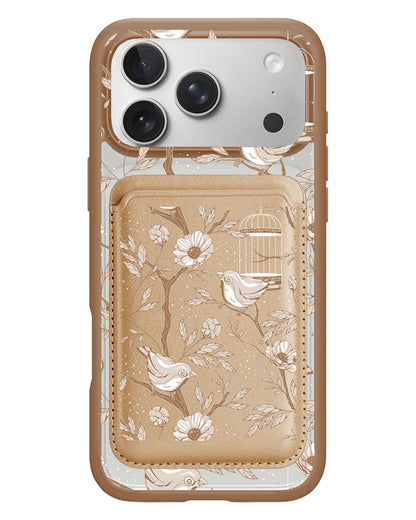 iPhone Magnetic Wallet Case - Lovebird Monochrome 3.0