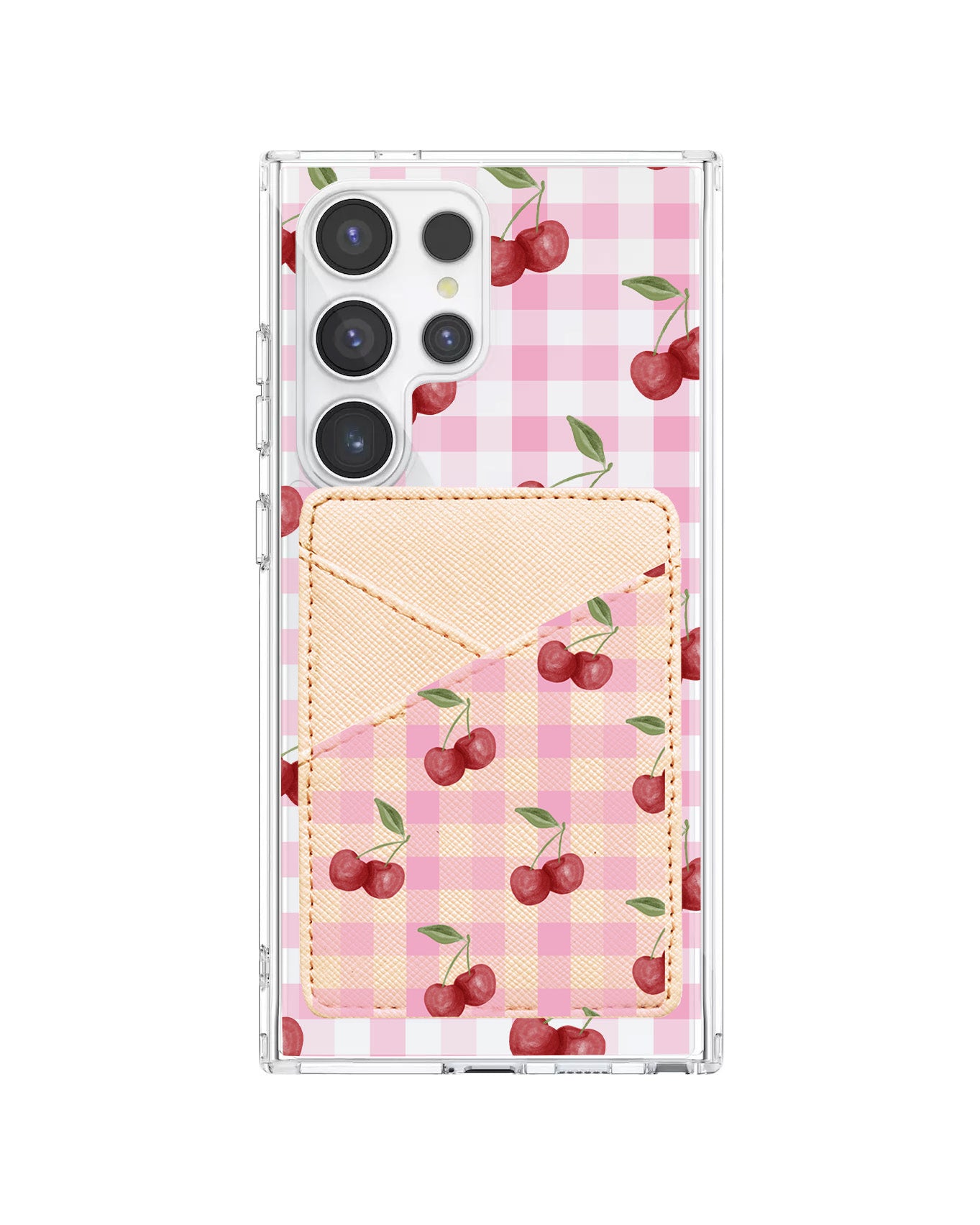 Android Phone Wallet Case - Cherry Tartan