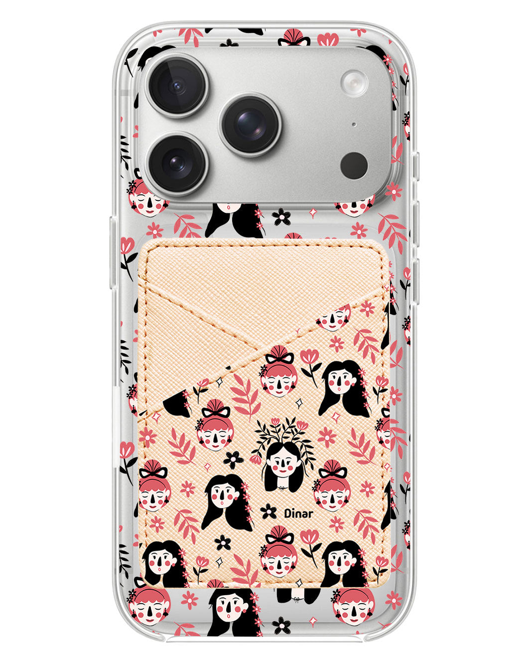 iPhone Phone Wallet Case - Flowery Faces