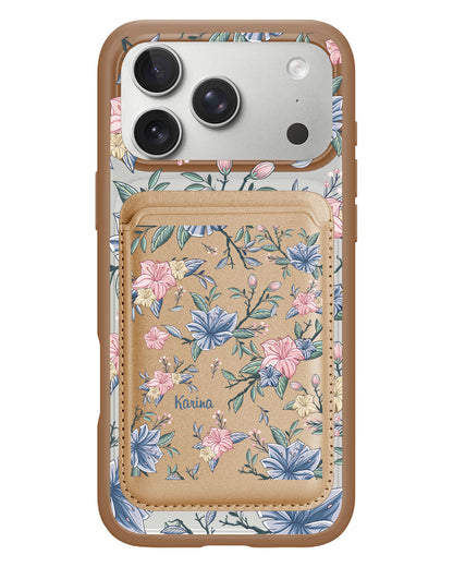 iPhone Magnetic Wallet Case - Pink & Blue Florals