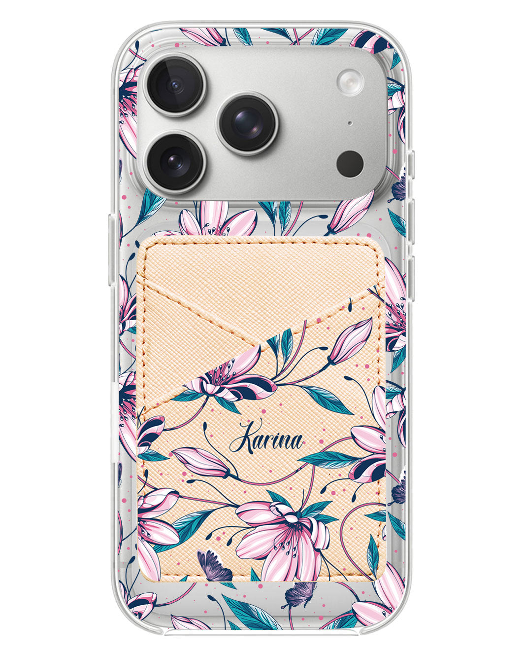iPhone Phone Wallet Case - Pink Tulip