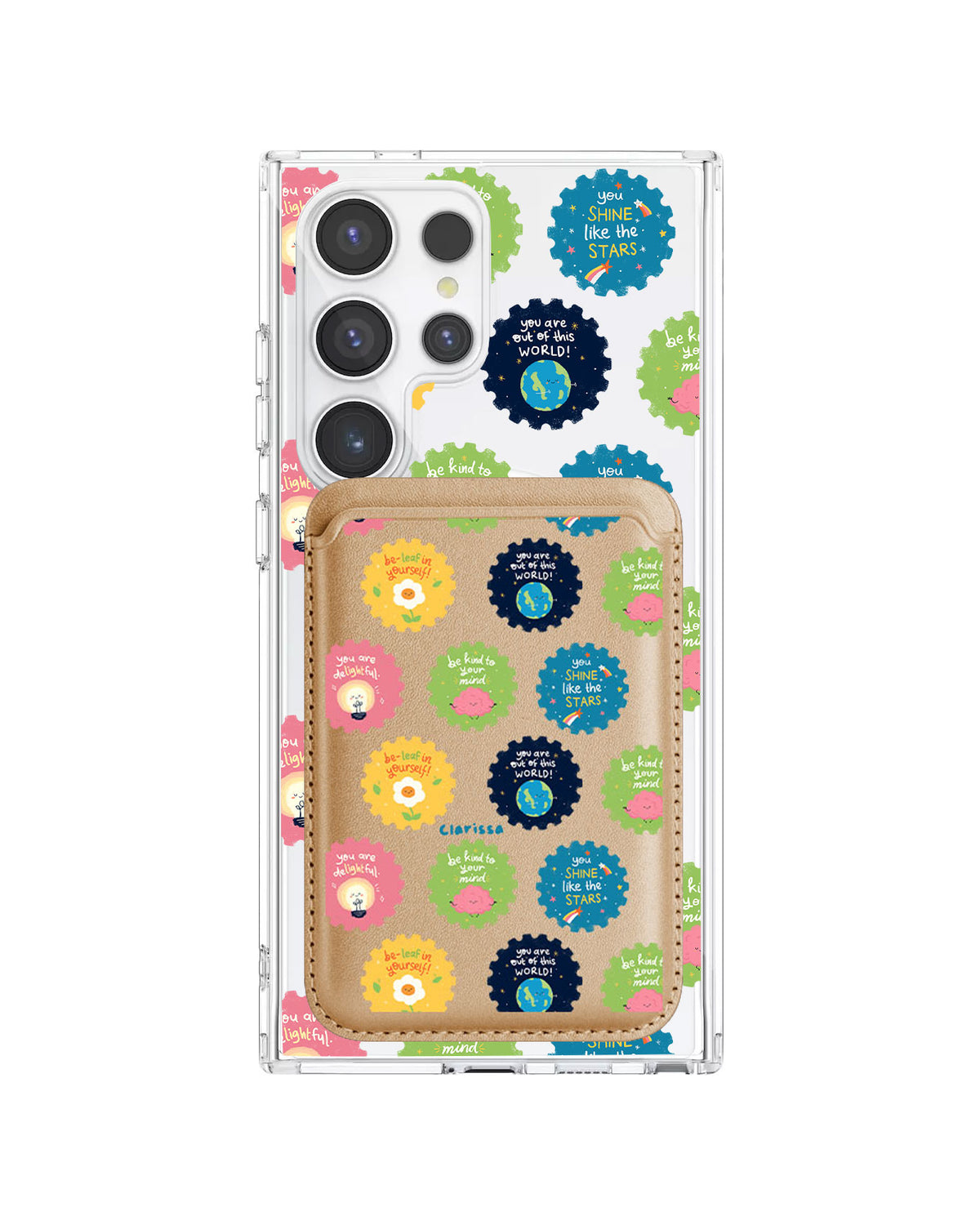 Android Magnetic Wallet Case - Quotes Stamps