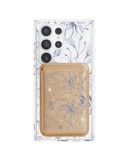 Android Magnetic Wallet Case - Sketchy Flower & Butterfly 2.0
