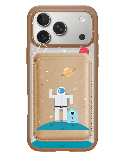 iPhone Magnetic Wallet Case - Blue Alien