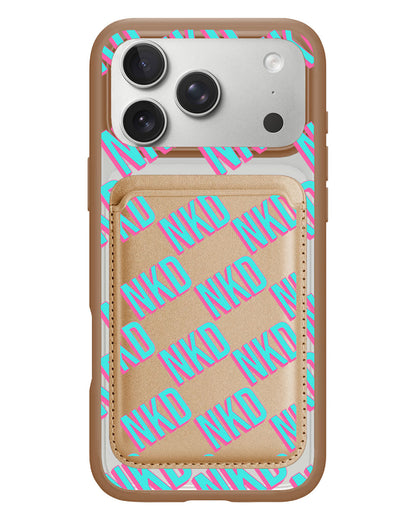 iPhone Magnetic Wallet Case - Diagonal Initial Monogram 4.0