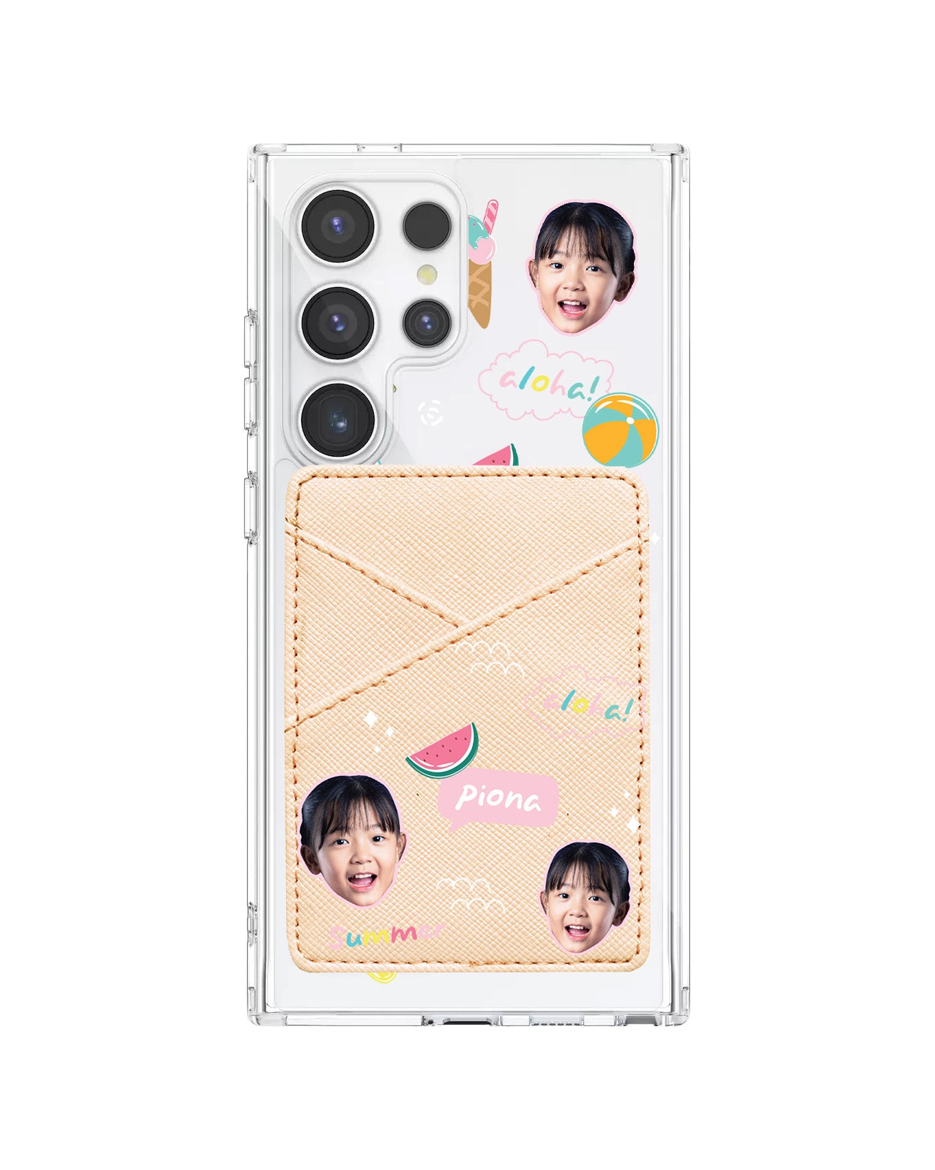 Android Phone Wallet Case - Face Grid Summer
