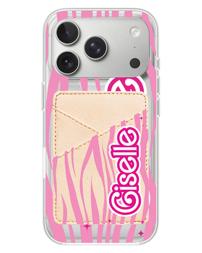 iPhone Phone Wallet Case - Barbie Zebra Pattern