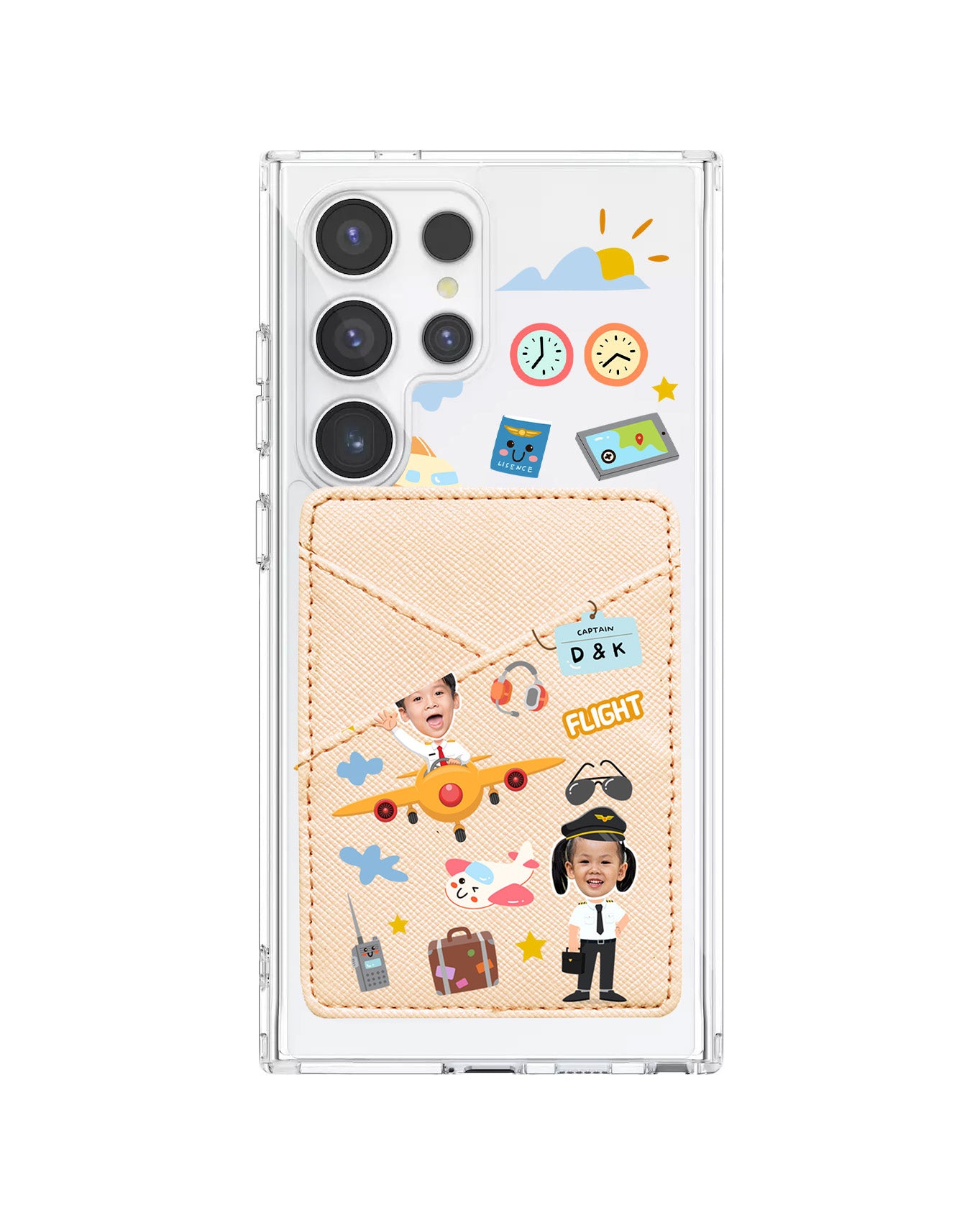 Android Phone Wallet Case - Face Grid Dream Pilot