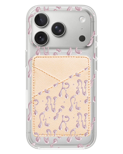 iPhone Phone Wallet Case - Pink Chrome Monogram 2.0