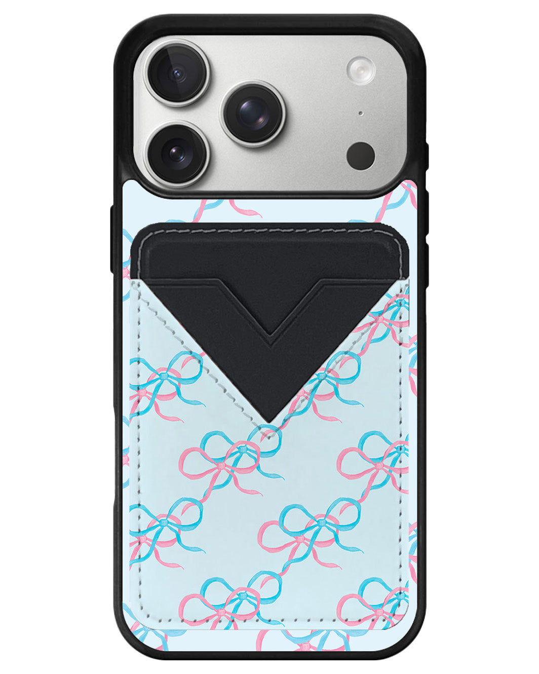 iPhone Avant Wallet Case - Coquette Pink & Blue Bow