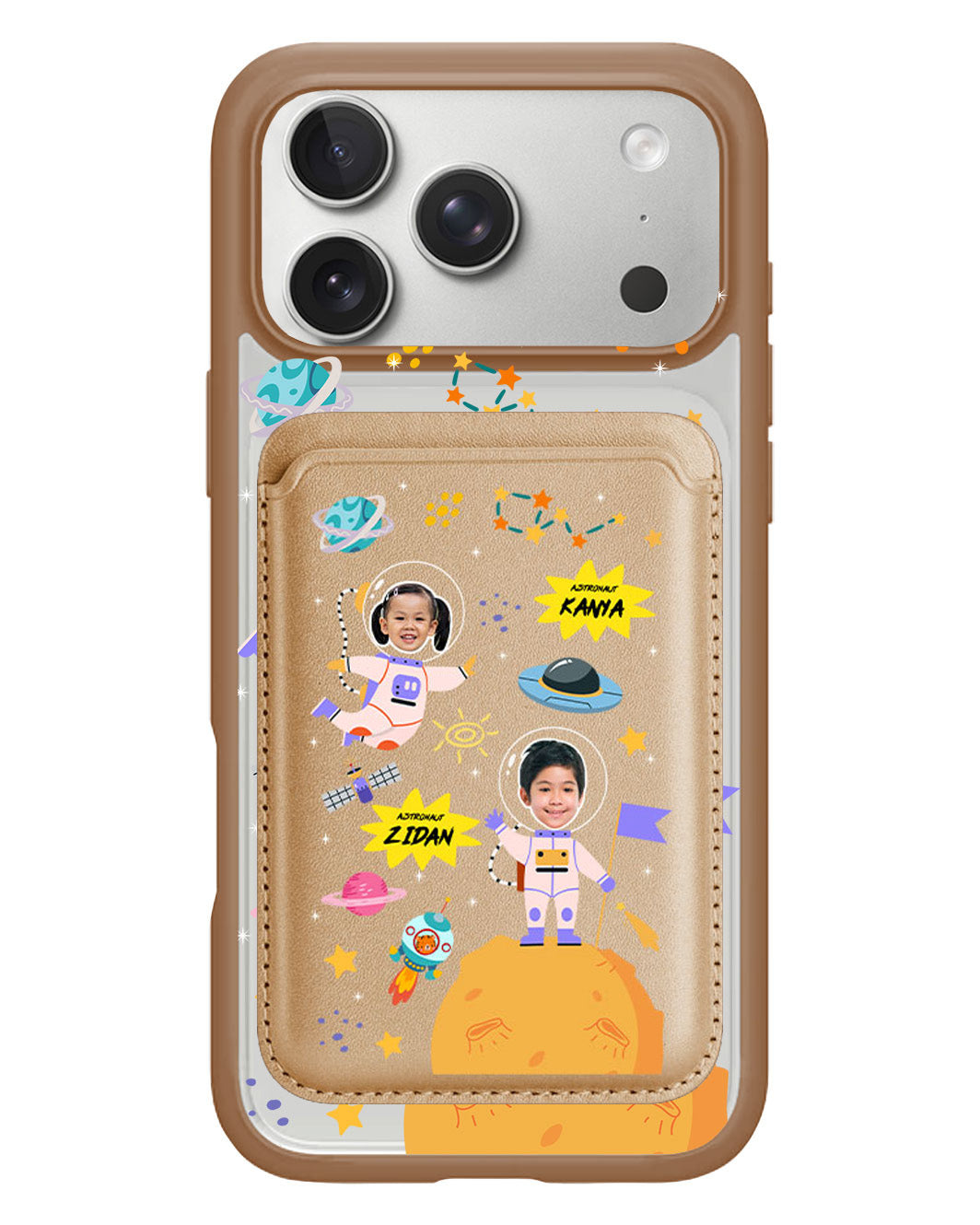 iPhone Magnetic Wallet Case - Face Grid Dream Astronaut