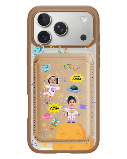 iPhone Magnetic Wallet Case - Face Grid Dream Astronaut