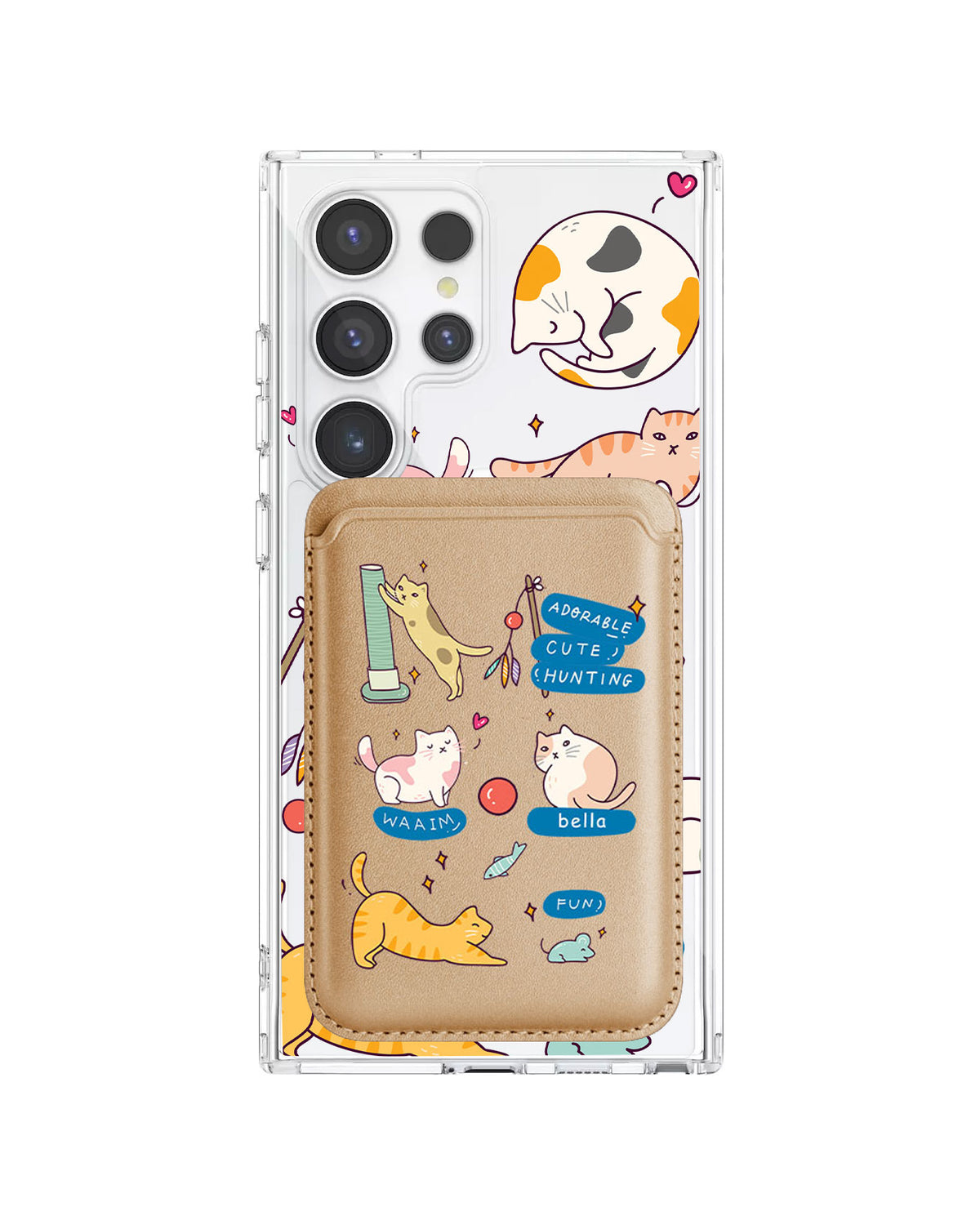 Android Magnetic Wallet Case - Playful Cat 2.0