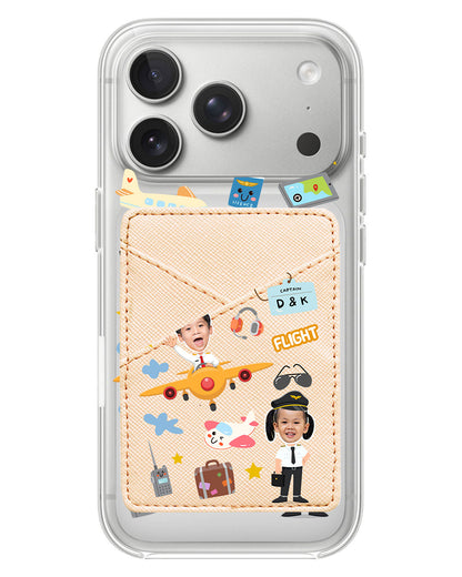 iPhone Phone Wallet Case - Face Grid Dream Pilot