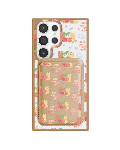 Android Magnetic Wallet Case - Cherry Bear