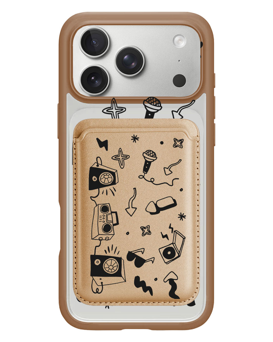 iPhone Magnetic Wallet Case - Rock n Roll Black
