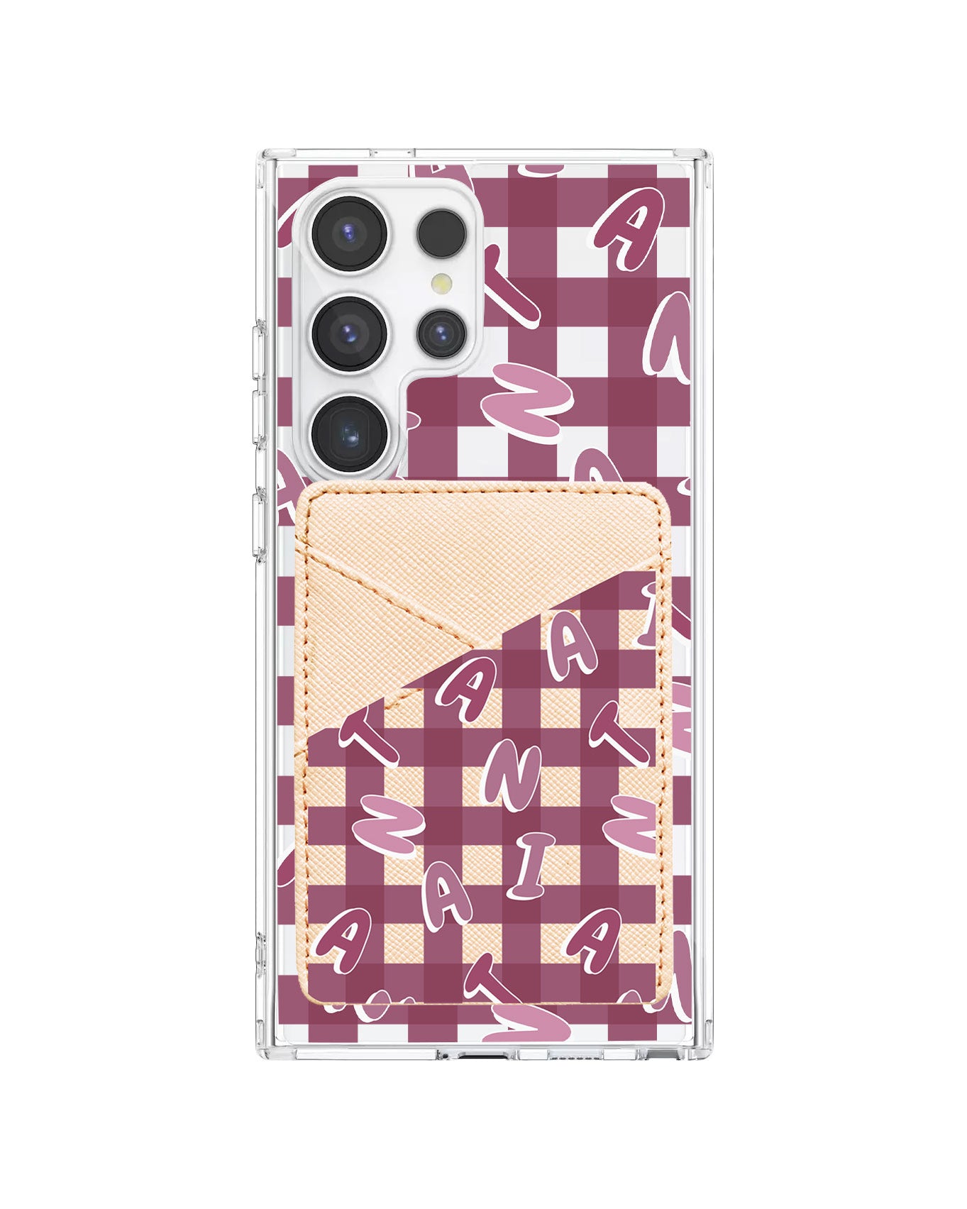 Android Phone Wallet Case - Checkered Monogram 2.0