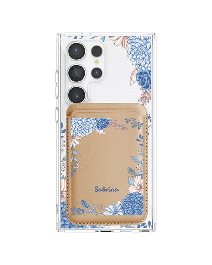 Android Magnetic Wallet Case - Blue Florals