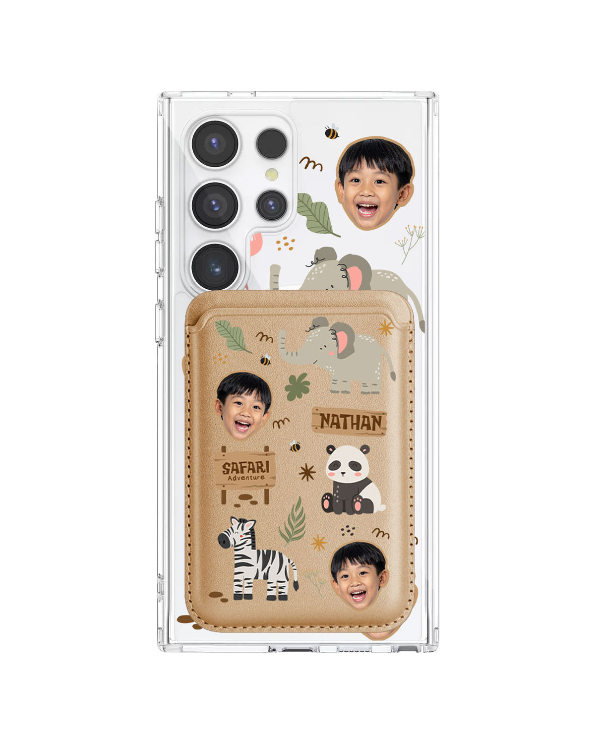 Android Magnetic Wallet Case - Face Grid Safari 2.0