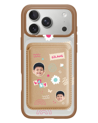iPhone Magnetic Wallet Case - Face Grid Abstract