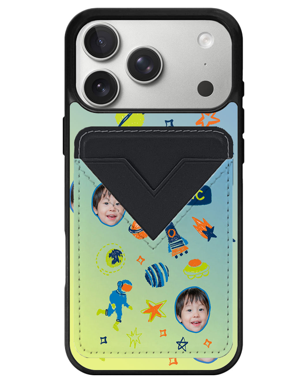 iPhone Avant Wallet Case - Face Grid Galaxy