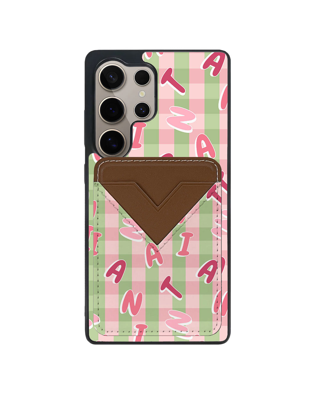 Android Avant Wallet Case - Custom Monogram 3.0 Checkered 4.0