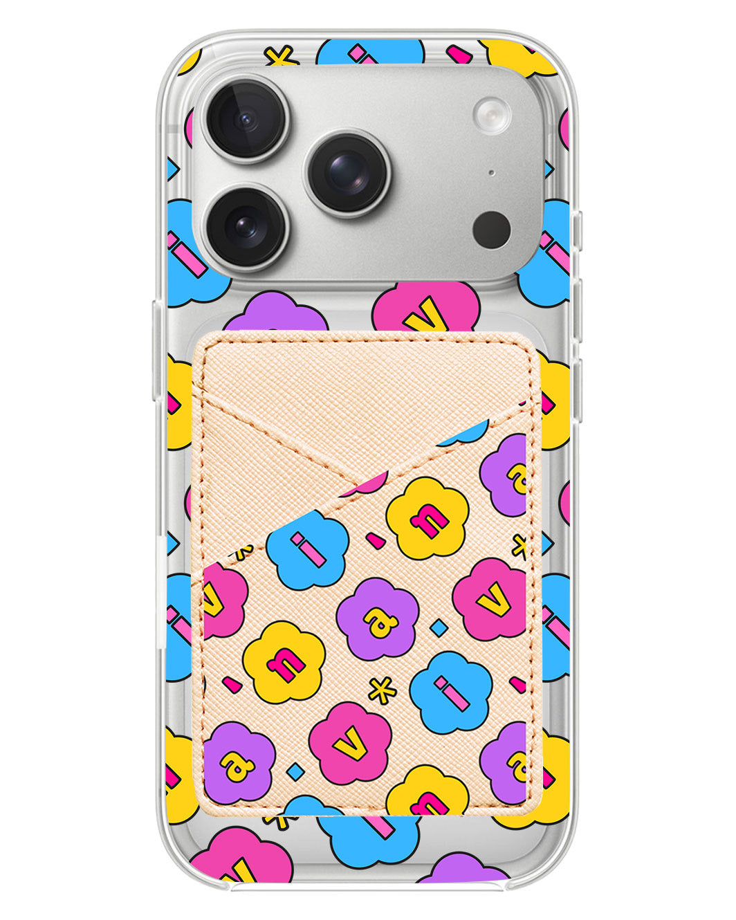 iPhone Phone Wallet Case - Flower Petals Monogram 4.0