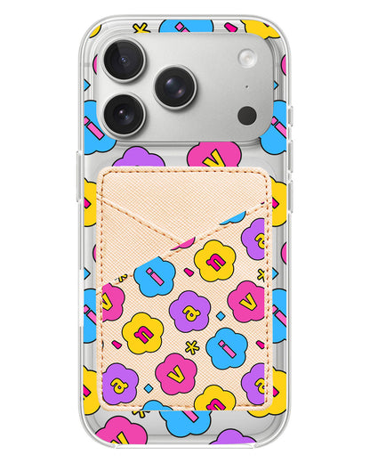 iPhone Phone Wallet Case - Flower Petals Monogram 4.0