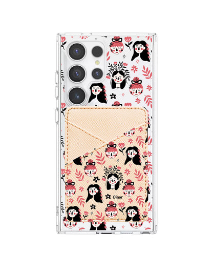 Android Phone Wallet Case - Flowery Faces