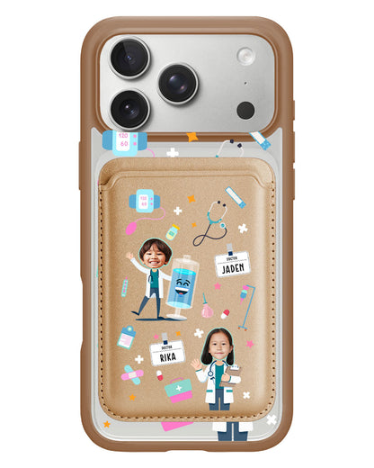 iPhone Magnetic Wallet Case - Face Grid Dream Doctor