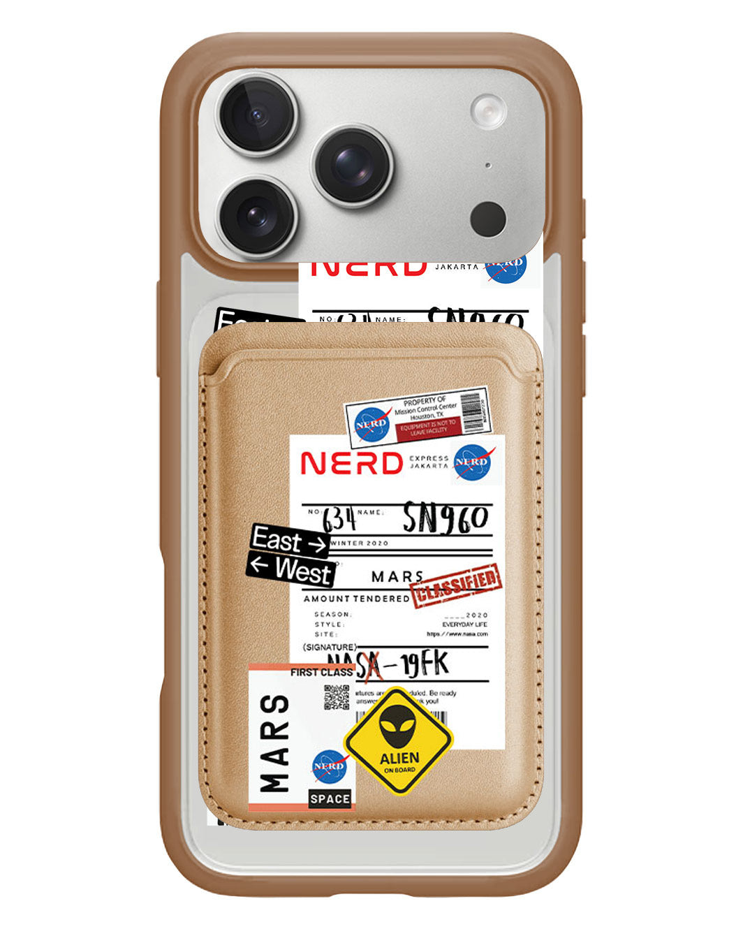 iPhone Magnetic Wallet Case - Ticket to Mars