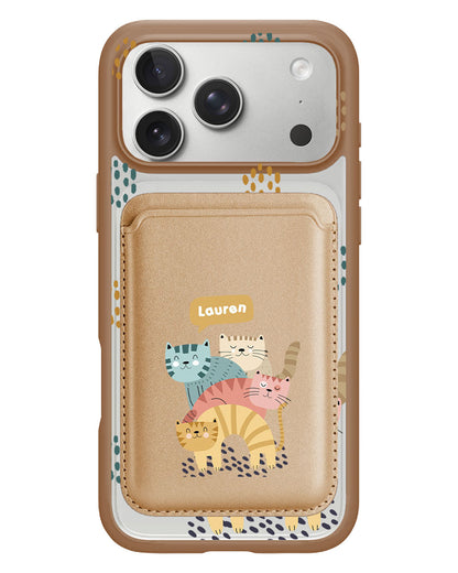 iPhone Magnetic Wallet Case - Rainbow Meow 2.0