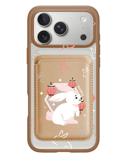 iPhone Magnetic Wallet Case - Rabbit (Chinese Zodiac / Shio)