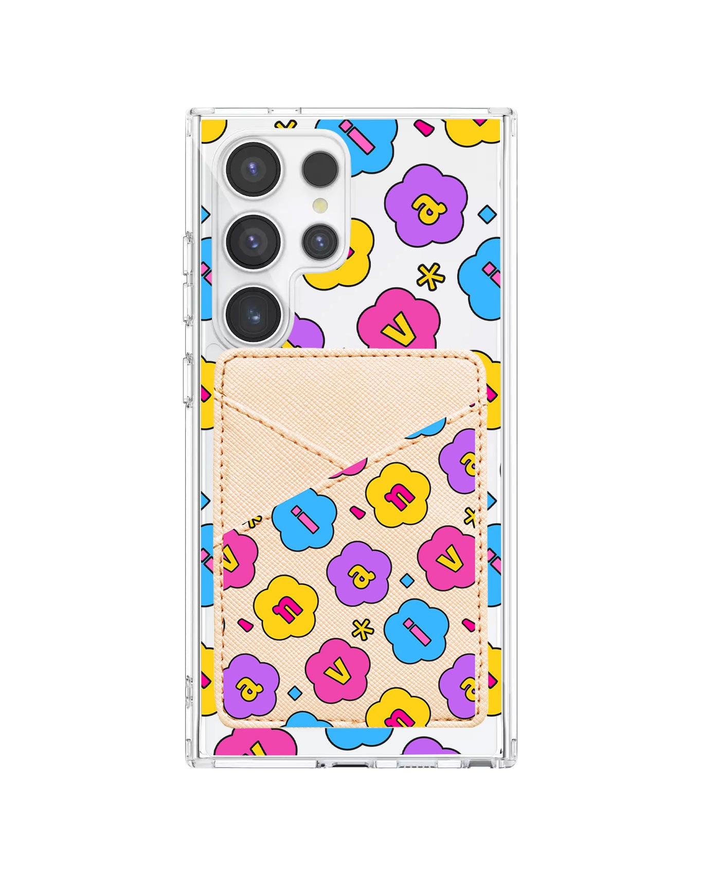 Android Phone Wallet Case - Flower Petals Monogram 4.0