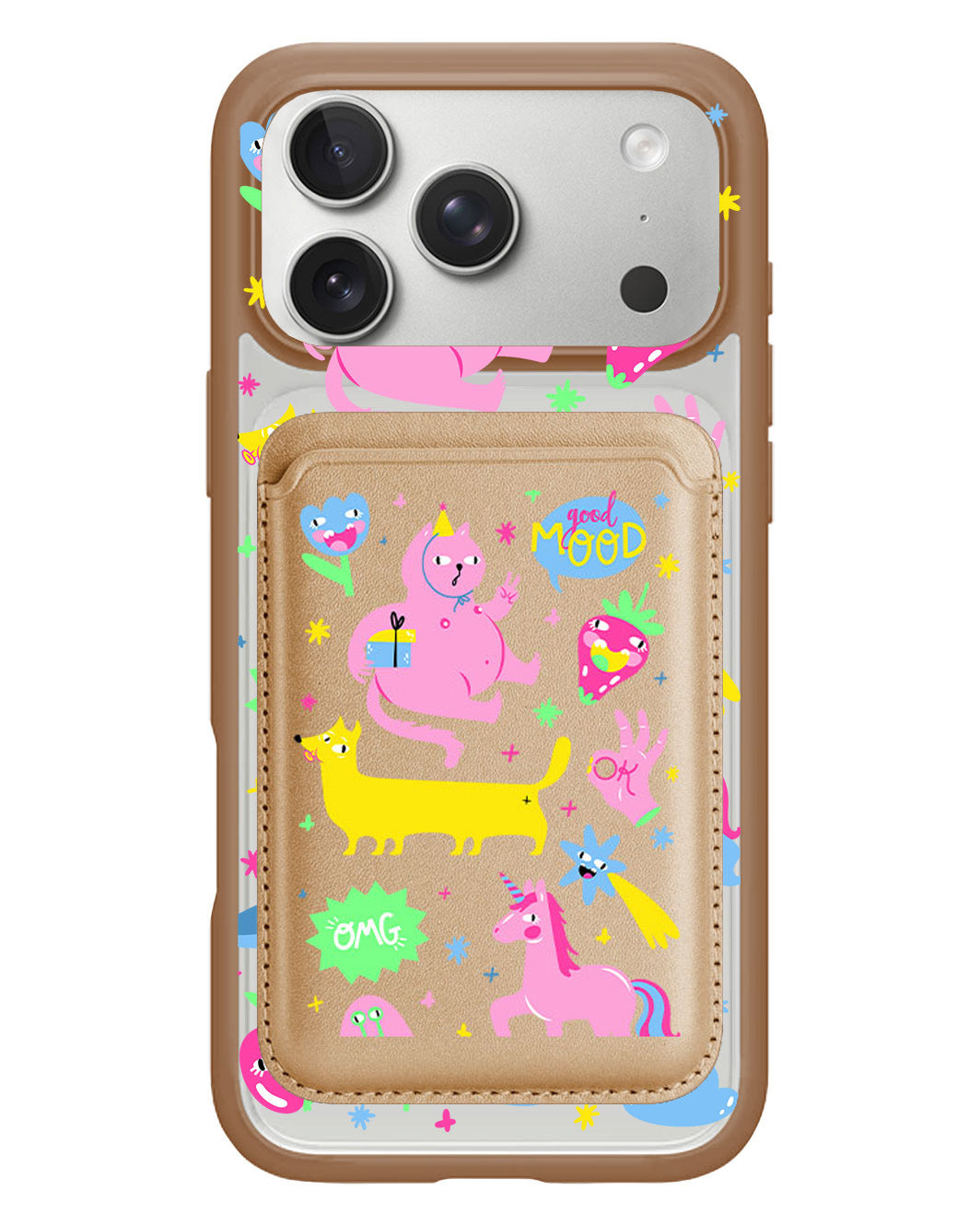 iPhone Magnetic Wallet Case - Monster Say Good Mood