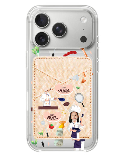 iPhone Phone Wallet Case - Face Grid Dream Chef