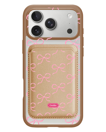 iPhone Magnetic Wallet Case - Coquette Pink Bow
