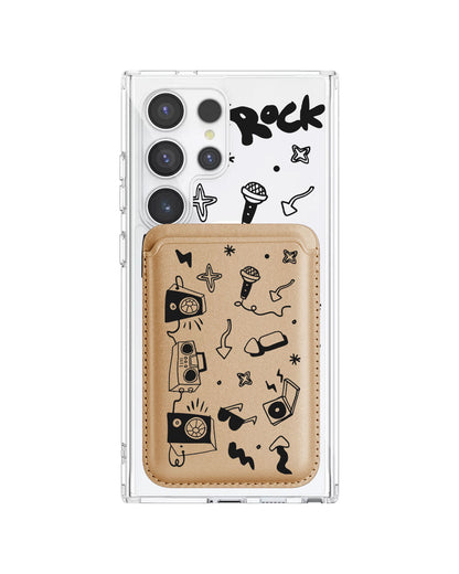 Android Magnetic Wallet Case - Rock N Roll Black