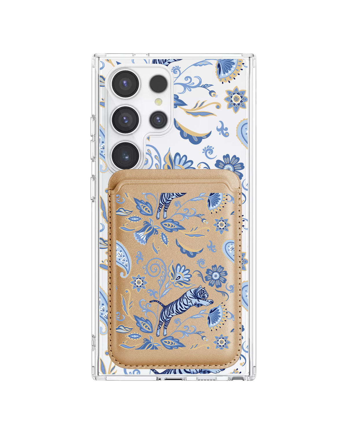 Android Magnetic Wallet Case - Tiger & Floral